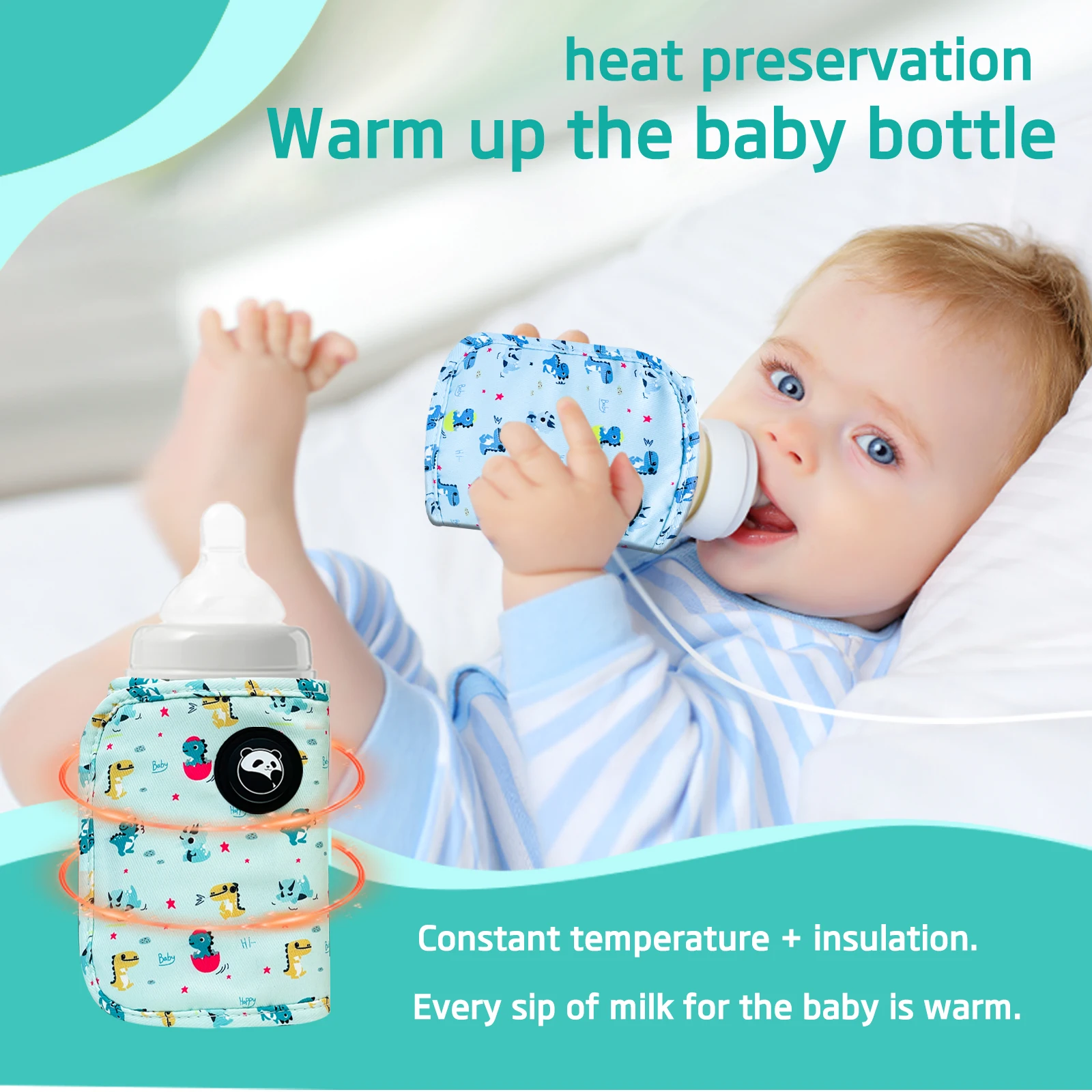 Three-speed constant temperature bottle insulation sleeve portable folding heating more worry-free.