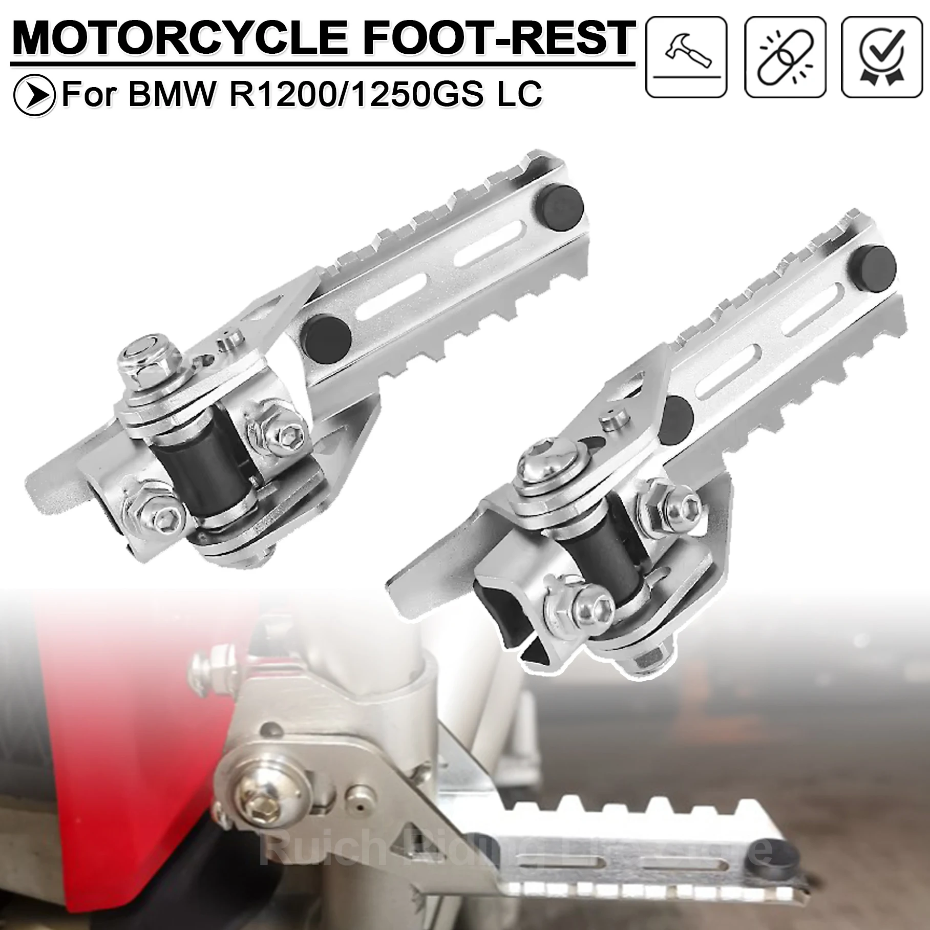 Motorrad-Fußstütze für BMW R1200GS 2013-2020 R1250GS R1200 R 1250 GS Highway, vordere Fußrasten, klappbare Fußstützen, Klemmen 22-25 mm