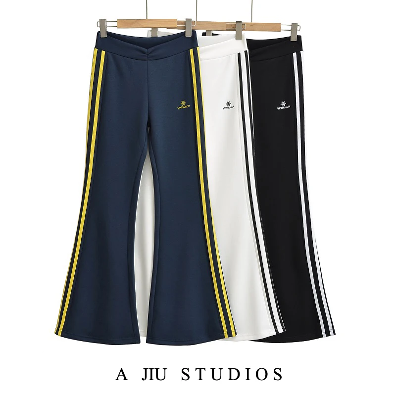 Pantaloni da yoga a vita bassa da donna primavera autunno vestibilità ampia elastici dimagranti pantaloni sportivi casual pantaloni svasati da strada
