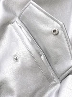 Ailegogo Streetwear Women Retro Loose Short Pu Faux Leather Jacket Spring Autumn Female Zipper Coat Vintage Moto Biker Outwear 6