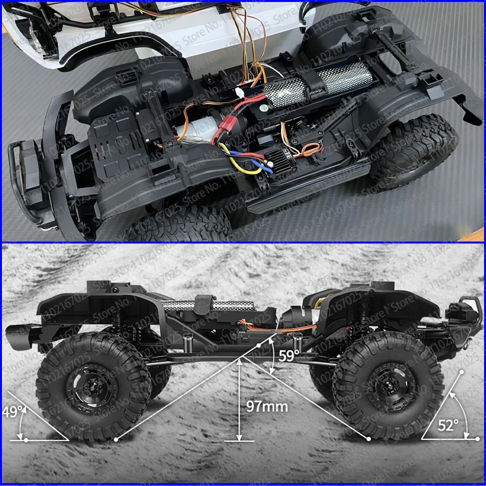 Nowy 1:10 HB R1001 Bronco symulacja RC samochód wspinaczkowy Model zdalnie sterowany Awd samochód terenowy zabawki prezenty 18km/h całkowicie