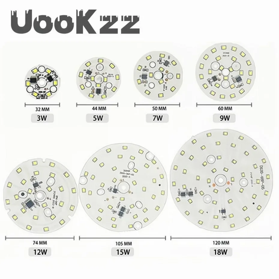 UooKzz-Chip LED de 5W, 7W, 9W, 12W, 15W, 18W, SMD 2835, cuentas de luz AC 220V-240V, para foco de iluminación blanco frío/cálido