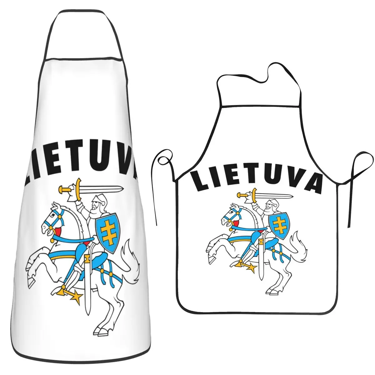 

Lietuva Lithuania Coat Of Arms Aprons Chef Cooking Tablier Waterproof Bib Kitchen Cleaning Pinafore for Women Men Gardening