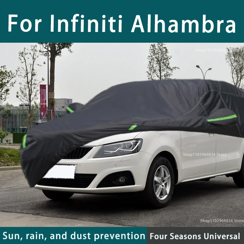 For Infiniti Alhambra 210T Full Car Covers Outdoor Uv Sun Protection Dust Rain Snow Protective Car Cover Auto Black Cover