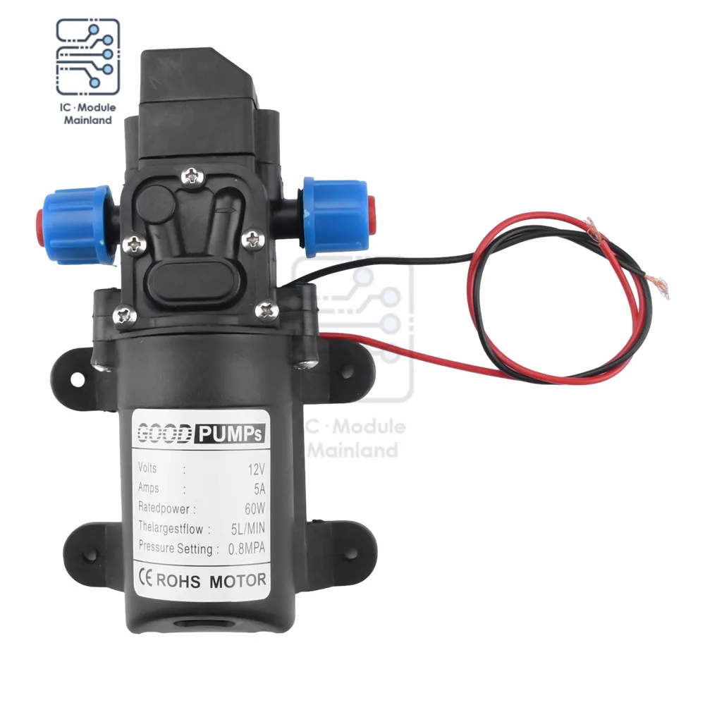 DC12V 60W 70W 72W Intelligent Micro Diaphragm Pump 3-5L/min Household Automatic Suction Pump Spray Watering Return Pump