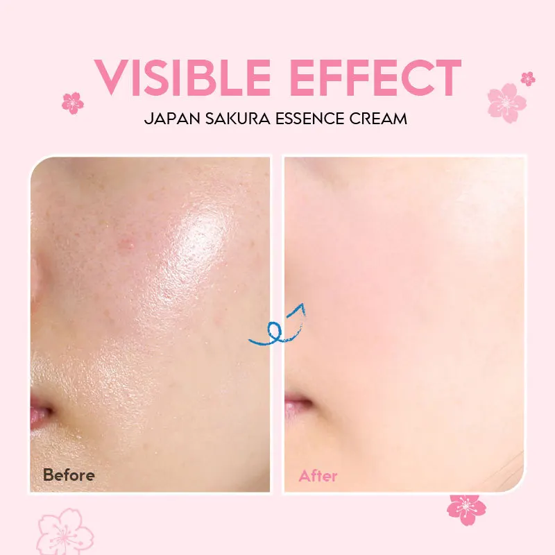 LAIKOU 60g Japan Sakura Essentie Crème Kersenbloesem Gezichtscrème Hydraterende Verbeteren Droogheid & Ruwheid Gezicht Huidverzorging