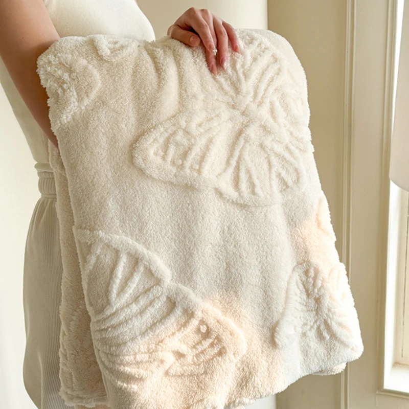 2025 New Winter Flannel Blanket Class A Coral Fleece Blanket Solid Color Office Nap Blanket No Pillowcase