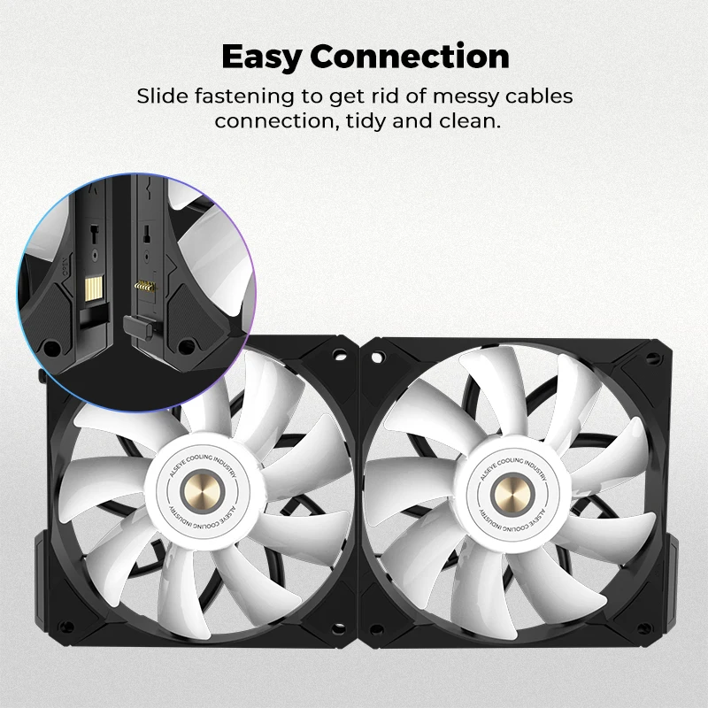 ALSEYE i12 PC Case Fan 120mm Wireless Split Joint 5V 3Pin ARGB Pwm Fan FDB Bearin Low Easy Installation Fan for PC Case