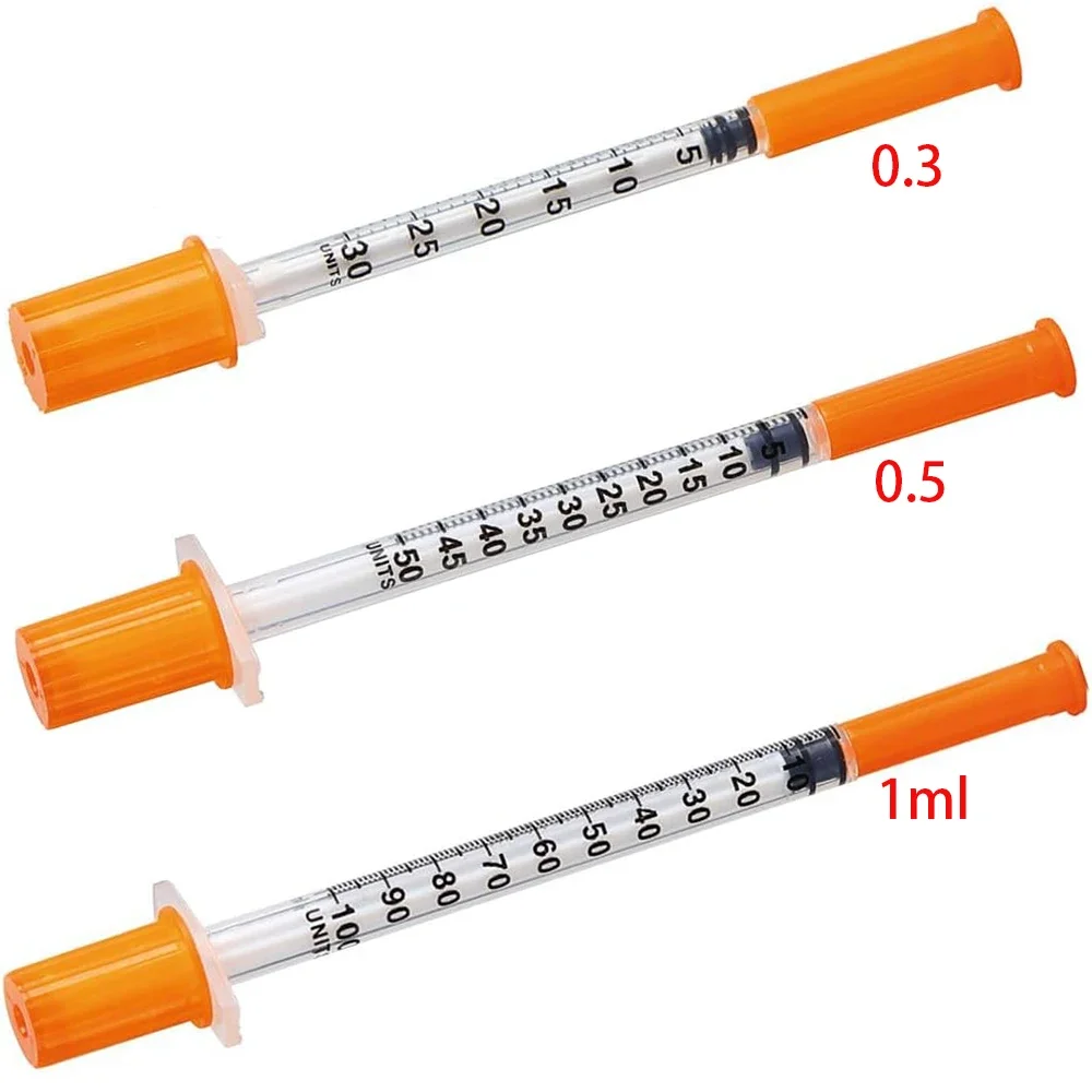 30Pcs 0.5Ml/1Ml Disposable Plastic Veterinary Syringes with Needles, Suitable for Pets and Farm Animals, Manual Push-Type Syring image 2
