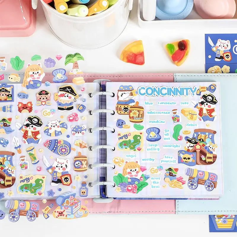 MOHAMM 1 Sheet Hand Account Collage Material Decoration Cartoon Rabbit Cosplay Stickers Cute