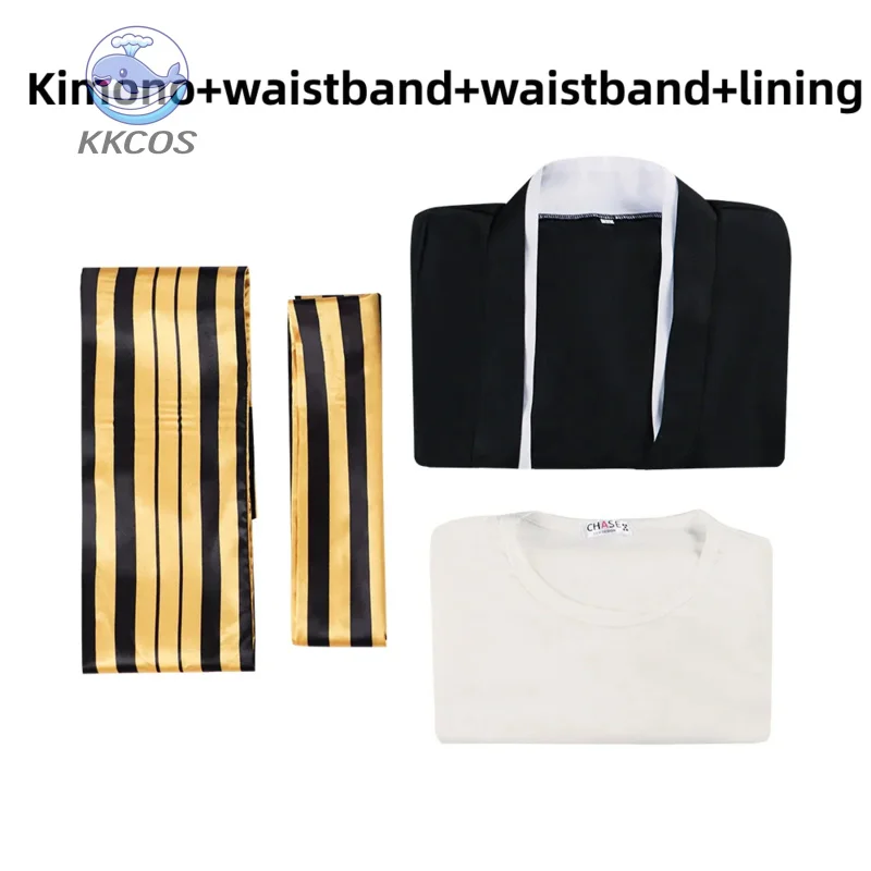 أنيمي شيطان القاتل ناكيمي تأثيري حلي فتاة اليابانية الأسود كيمونو هالوين الزي فستان الحمام امرأة كرنفال البدلة