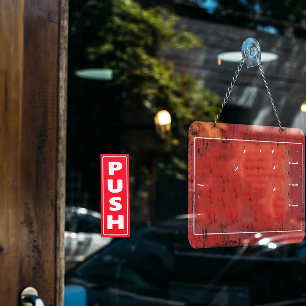 

4Pcs Push Pull Door Stickers Vinyl Self-Adhesive Decals for Glass Doors Business Shop Entrance Office Cafe Restaurant Sign