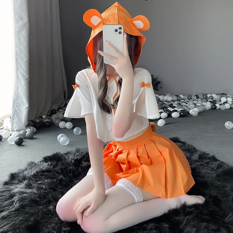 OJBK-Costumes de cosplay d'écolière coquine pour femmes, uniforme d'anime japonais Kawaii, mini jupe, lingerie sexy pour étudiants, tenues de jeu de rôle