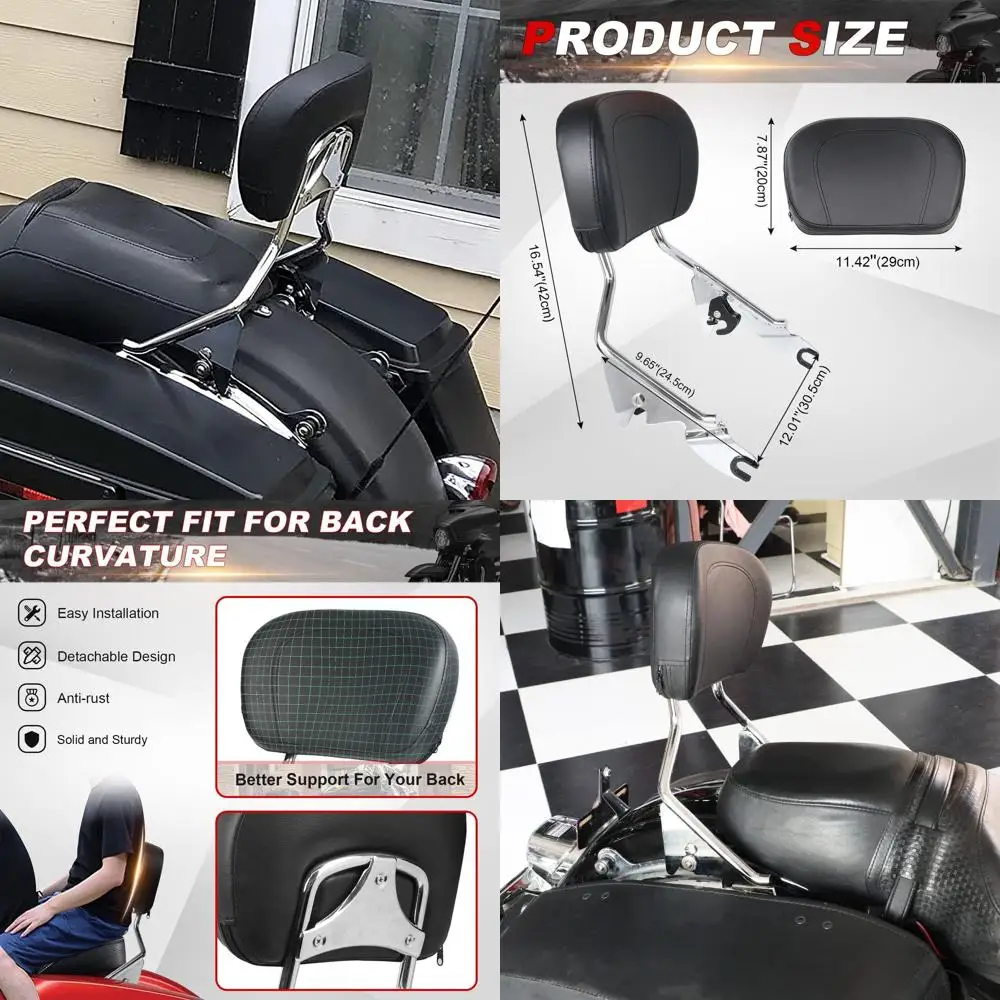 

Съемная спинка AUFER, вертикальная пассажирская спинка Sissy Bar со спинкой, совместимая с Touring Road King Street G