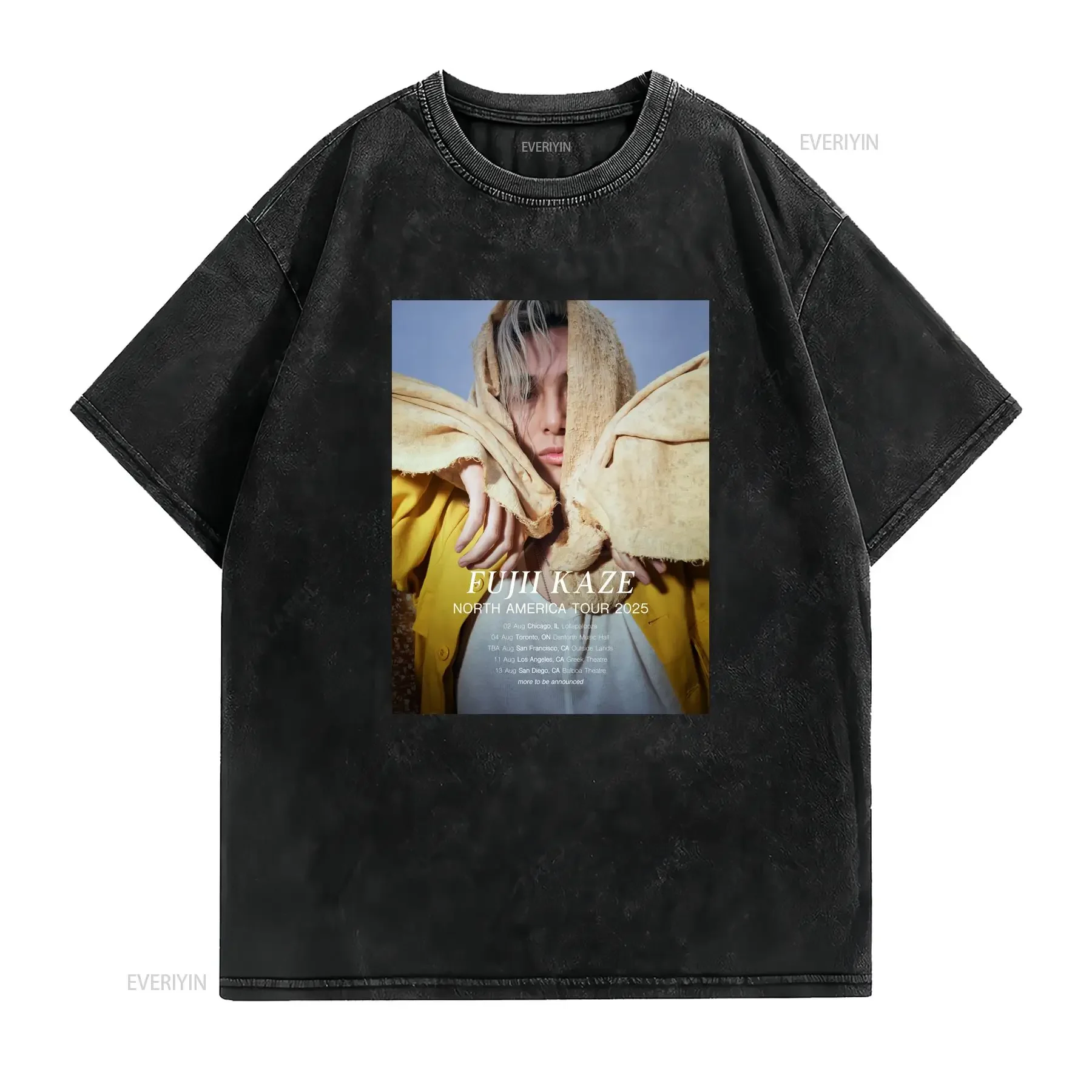 Fujii Kaze North America Tour 2025 Schedule Dates T Shirt vintage Washed Soft fashion Slightly designer clothes