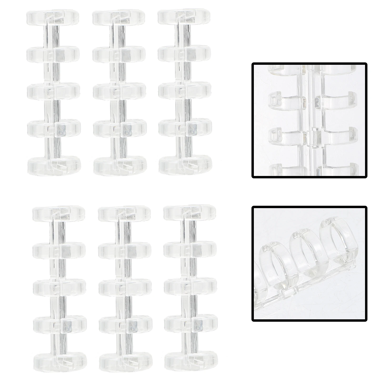 

10 Pcs Segmented Binding Ring Buckle Openable Binder Rings Plastic Circle Loose Leaf Office Supplies Binders