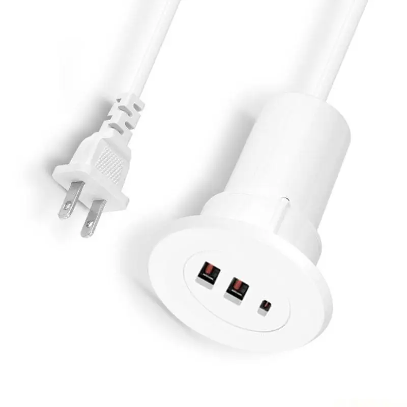 E56B 3 Port Desktop 5V3.1A Office Home Desk Hole Charging Dock Station Tablets Phones USB Type C Charging Hub