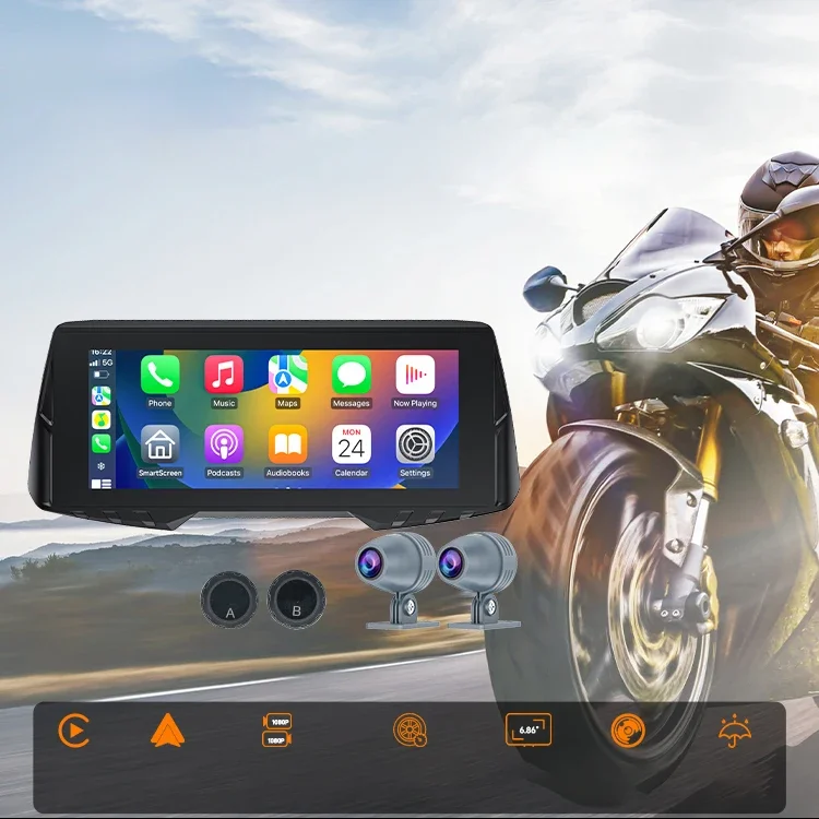 Spedal 6.86 Inch Touch Screen Display Rigorous Tyre Pressure Safety Monitoring Motorbike Motorcycle Carplay For Travel Safety