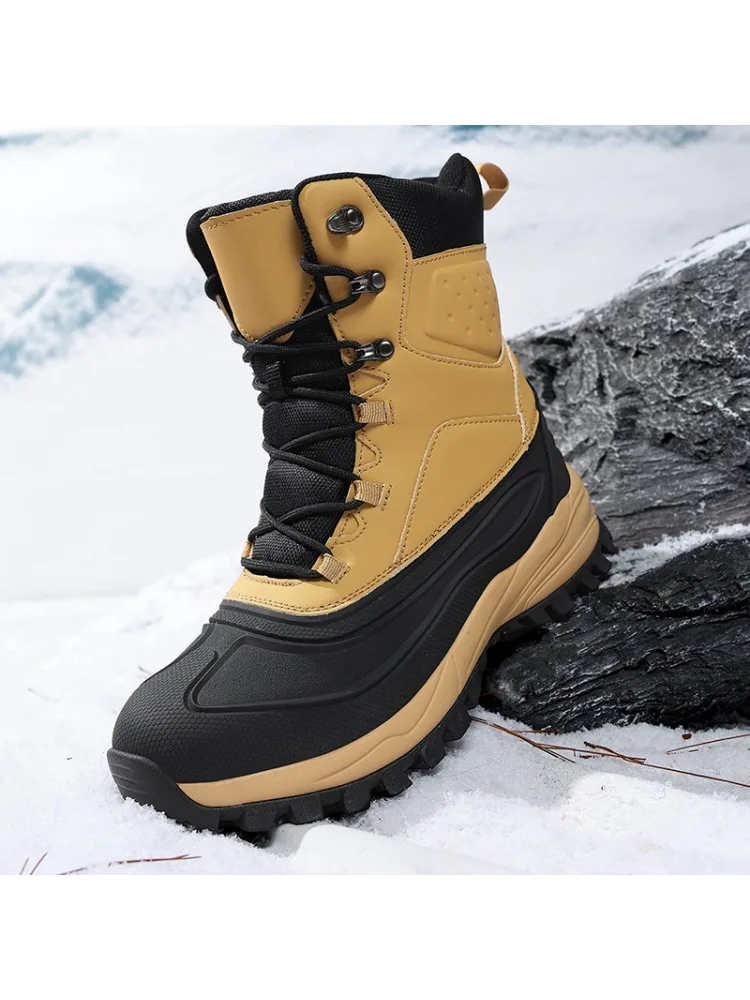

Men Shoes Snow Boots Platform Boots Man Boot Lightweight Outdoor Non-Slip Men Motorcycle Warm Boots Cotton Boots