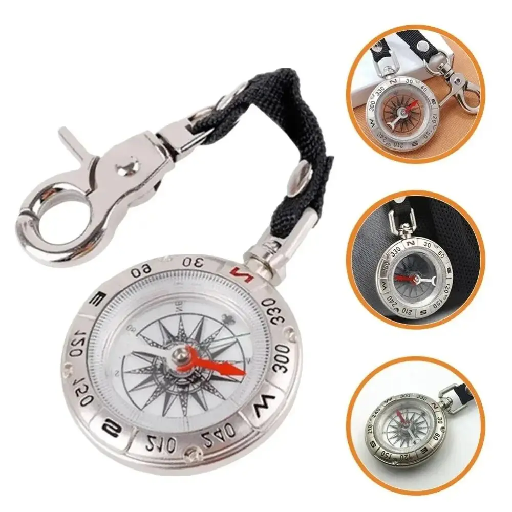 Hiking Sturdy Keychain Compass Pocket Portable Survival Compass Trip Gadget Multifunctional Lanyard Key Chain Meaningful Gift