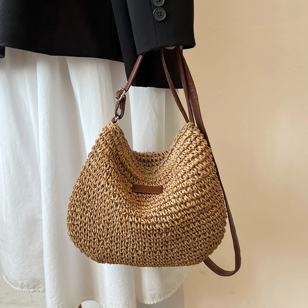 Women's Straw bag for Summer Woven Shoulder Bags for Women Basket Bolsa Messenger Bohemian Beach Bags Handbag Boho Bag Vacation