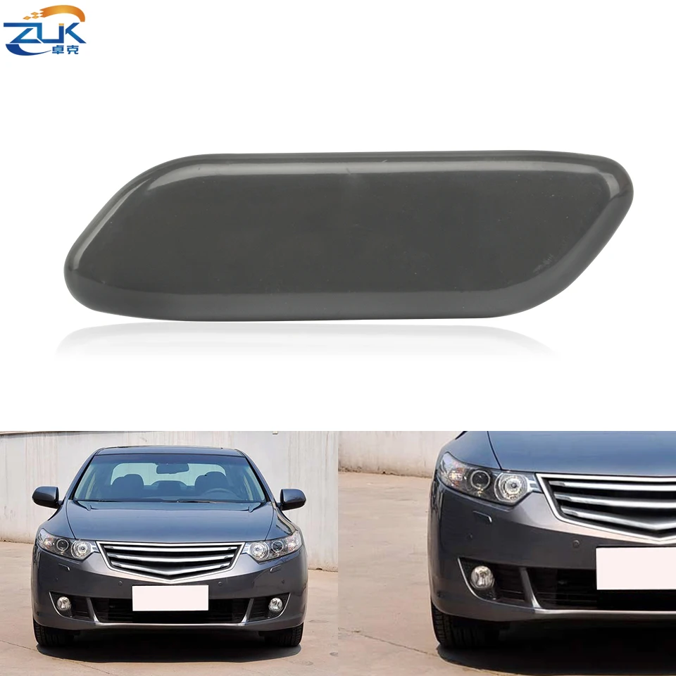 ZUK Front Bumper Headlight Washer Nozzle Cover For HONDA ACCORD Euro CU1 CU2 2008-2014 Headlamp Cleaner Cap Unpainted