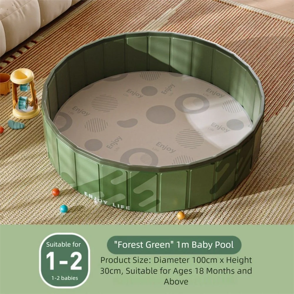 

Fun Round Indoor Pool Portable Foldable Infant Ball Pit Green Waterproof Playpen Kids Play