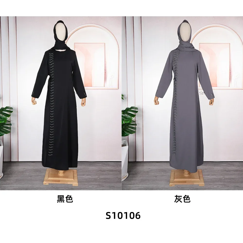 2024 Afrikaanse Jurken Voor Vrouwen Zomer Herfst Lange Mouw Polyster Lange Maxi Jurk Jurken Moslim Mode Abaya Kaftan Outfits