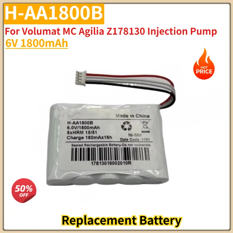 

H-AA1800B High Quality Battery 6V 1800mAh for Volumat MC Agilia Z178130 Injection Pump Brand New Replacement Battery