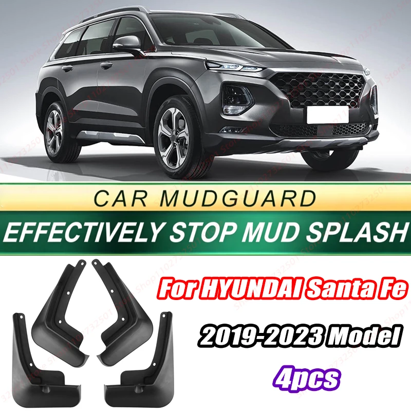 For HYUNDAI Santa Fe 2019-2023 Model 4PCS Front Rear Mud Flaps Splash Guards Fender Mudguards Auto Accessories