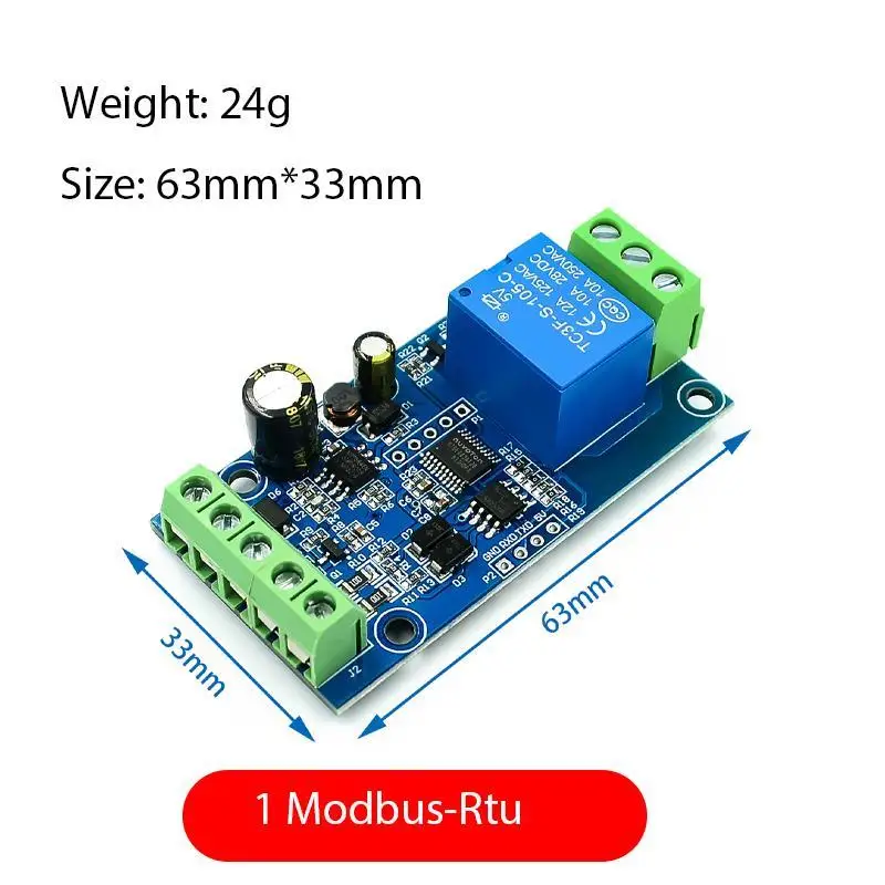 Modbus-Rtu 1/2 Channel 7-24V Relay Module Switch Modbus RTU 4 Channel Relay Output 12V Switch Input 485 Communication TTL Pin He