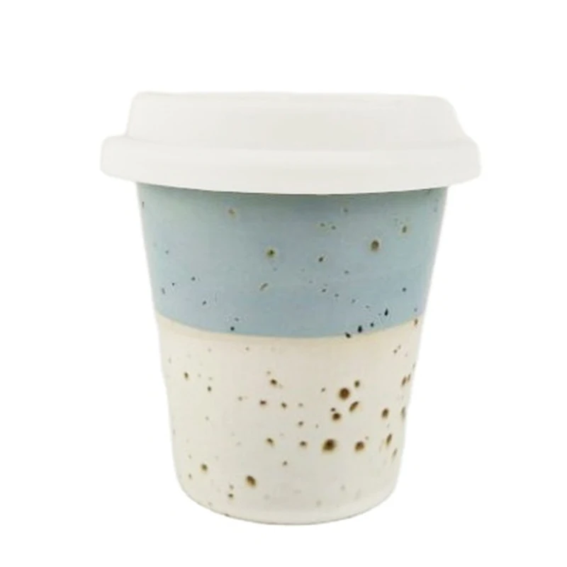 Hand-painted blue Kiln glaze Milk Oat Cup Vintage European portable milk Coffee cup Home Office Drink Creative cup