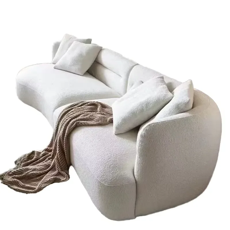 Yumu Modern Italian Simple Combination Sofa Set Luxury Moonlight Arc Convertible Fabric Living Room Decoration 3 Years