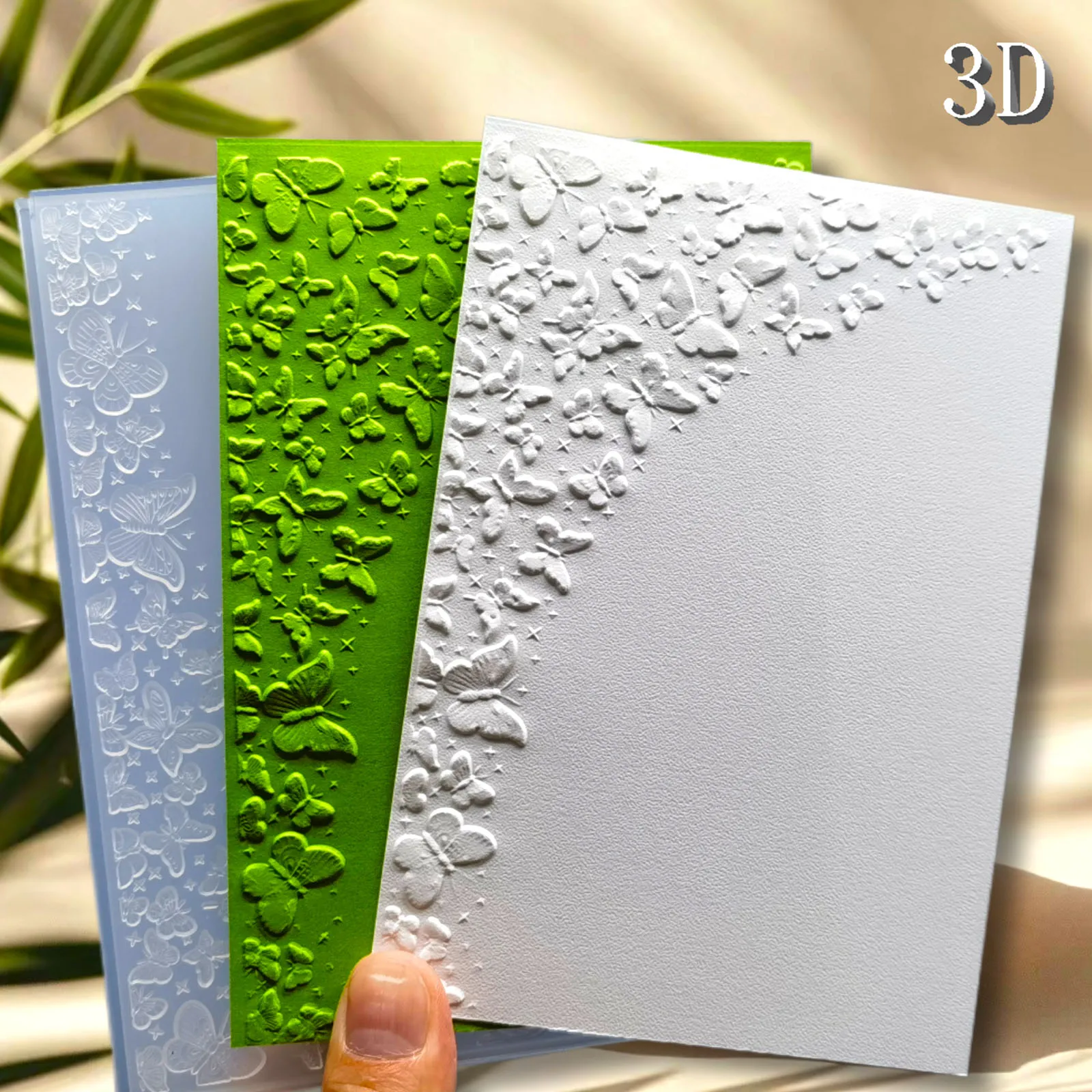 اختيار شعبي، مجلد منقوش ثلاثي الأبعاد الأكثر مبيعًا، نسيج "Butterfly Shadow Dancing in the Dreamy Corner"، سهل الاستخدام للبطاقة m