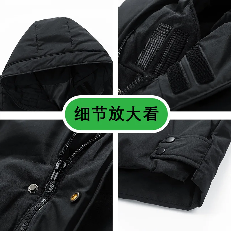 Medium Long Cotton-padded Jacket Men's Big Size Explosive Winter Loose Hooded Padded Jacket Warm and Thick Down Coat