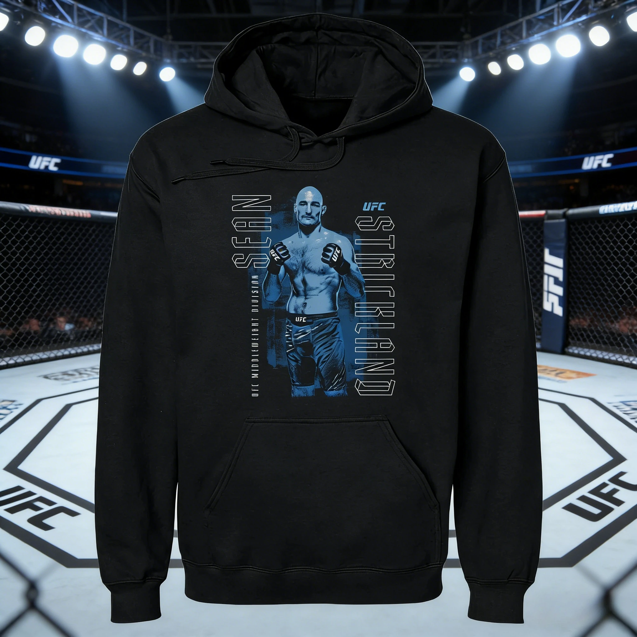 

Осень/зима 2026, UFC, толстовка с капюшоном Sean Strickland Combat и графическим рисунком, женская модная свободная повседневная хлопковая теплая толстовка, пальто унисекс