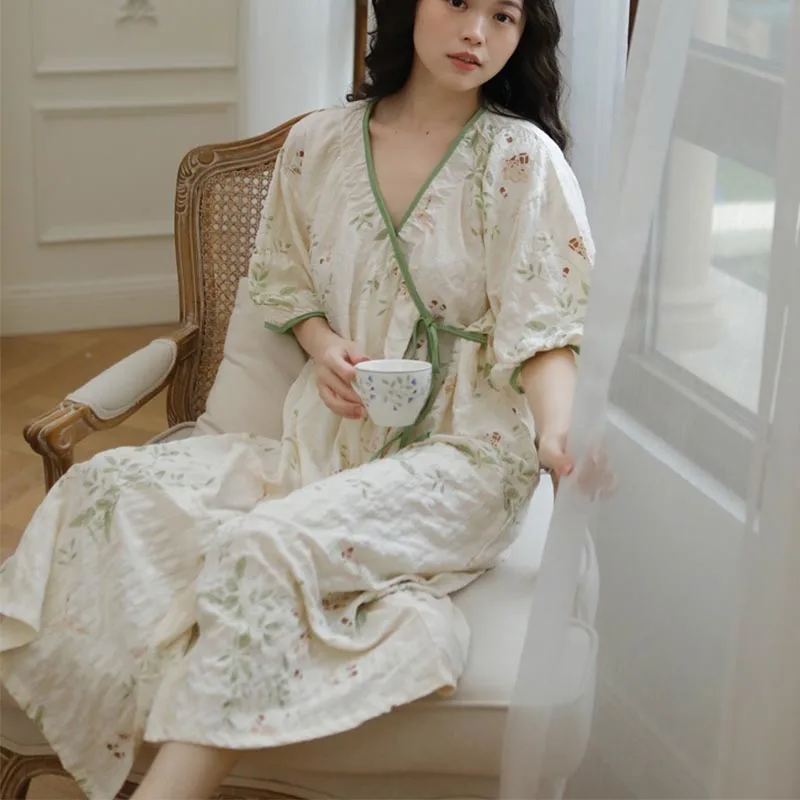 Summer Pregnant Women's Nursing Nightgown Short Sleeved Postpartum Breastfeeding Gown Loose Casual Maternity Check up Dress