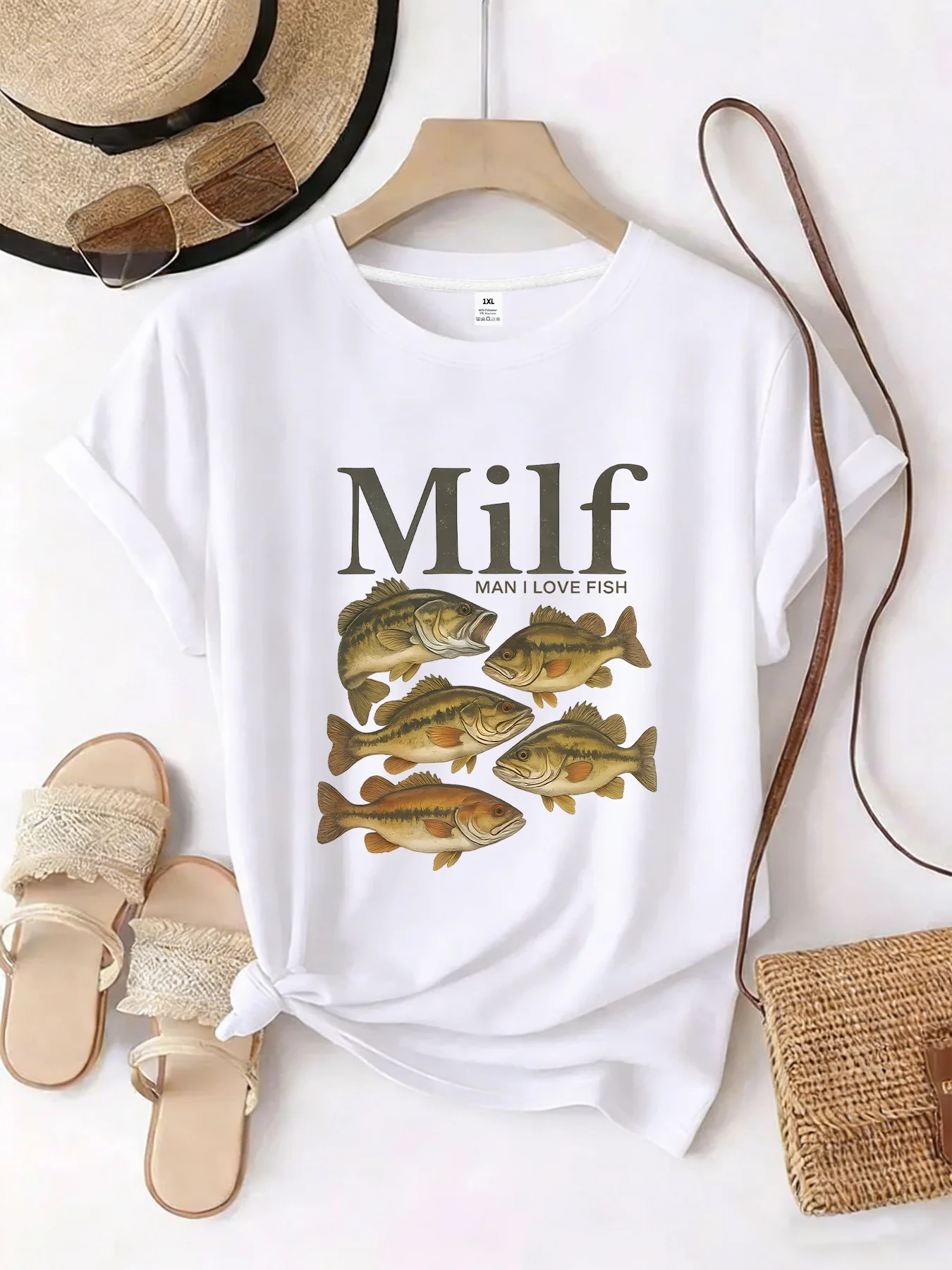

【WZM10661】Creative pattern printed plus size women's round neck T-shirt summer casual short sleeved top street fashion versatile