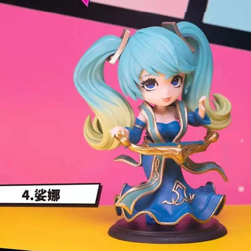 Original League of Legends Animation Game Peripheral Toys Q-Version Lux Kaisa Seraphine Anime Action Model Figures Collection