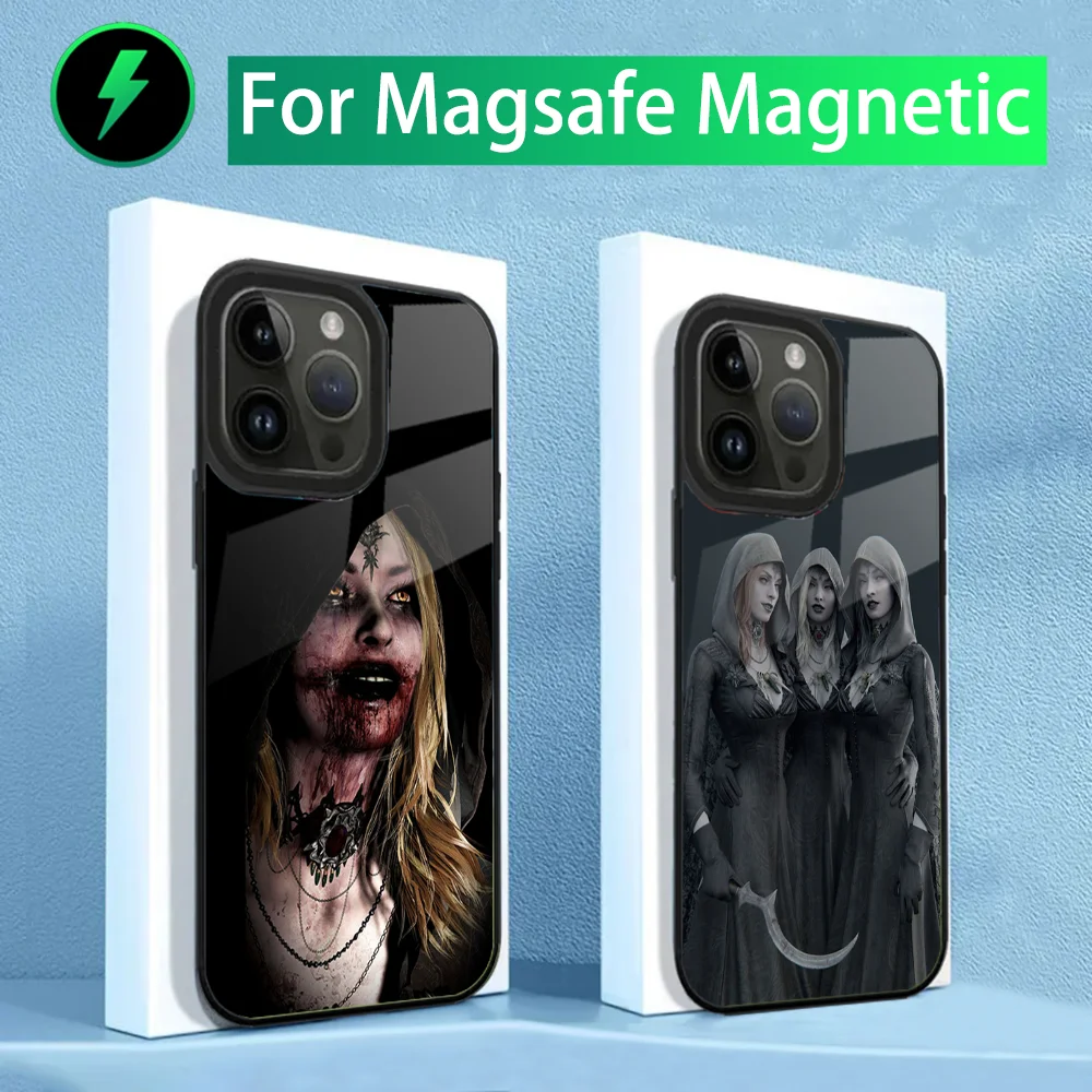 Game Phone Case For iPhone 16,15,14,13,12,11,Plus,Pro,Max Mini Magsafe R-Resident E-Evil Village Magnetic Wireless Charging