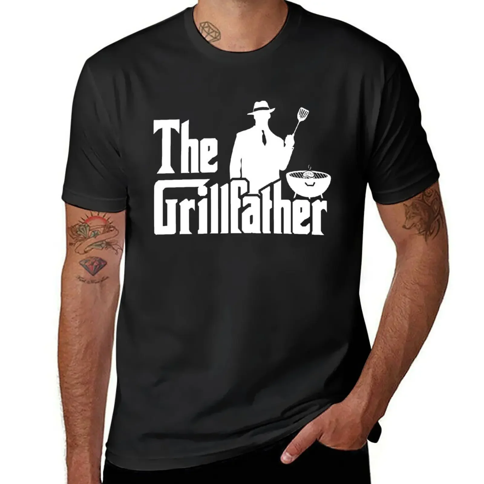 The Grillfather Funny BBQ Grilling T Shirt for Grill Master T-Shirt sweat mens graphic t-shirts big and tall