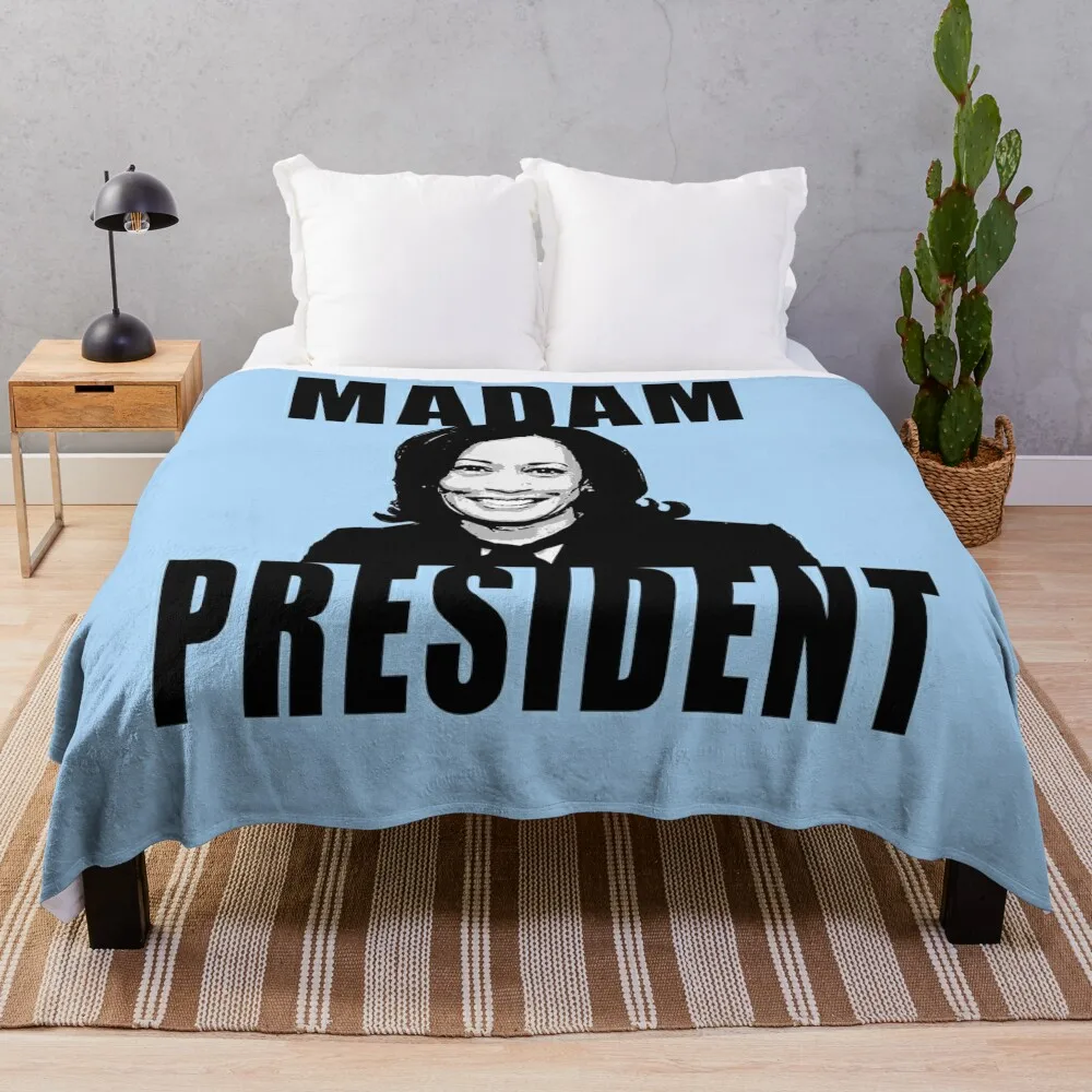 

MADAM PRESIDENT KAMALA Harris 2024 Throw Blanket Large Decoratives Blankets