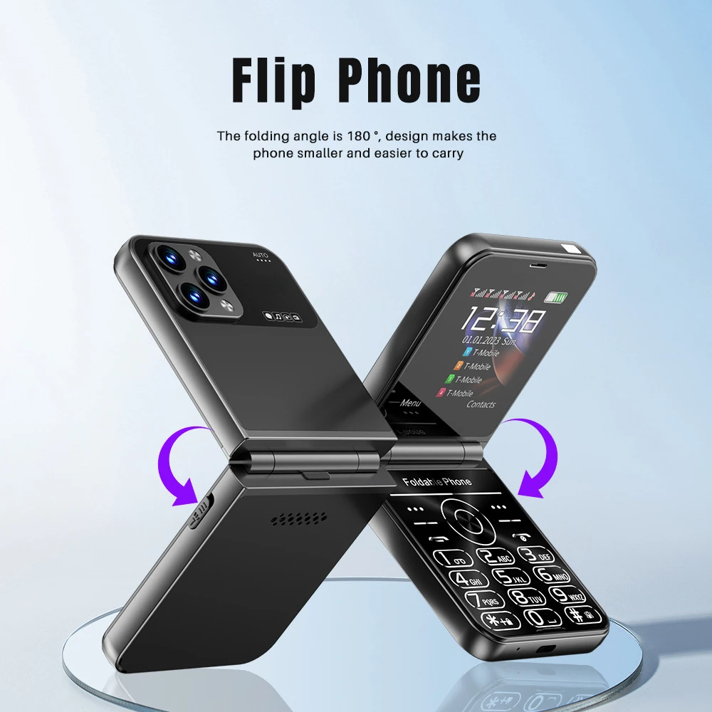 Folding flip phone button for elderly mobile phones 2G   2.6inch