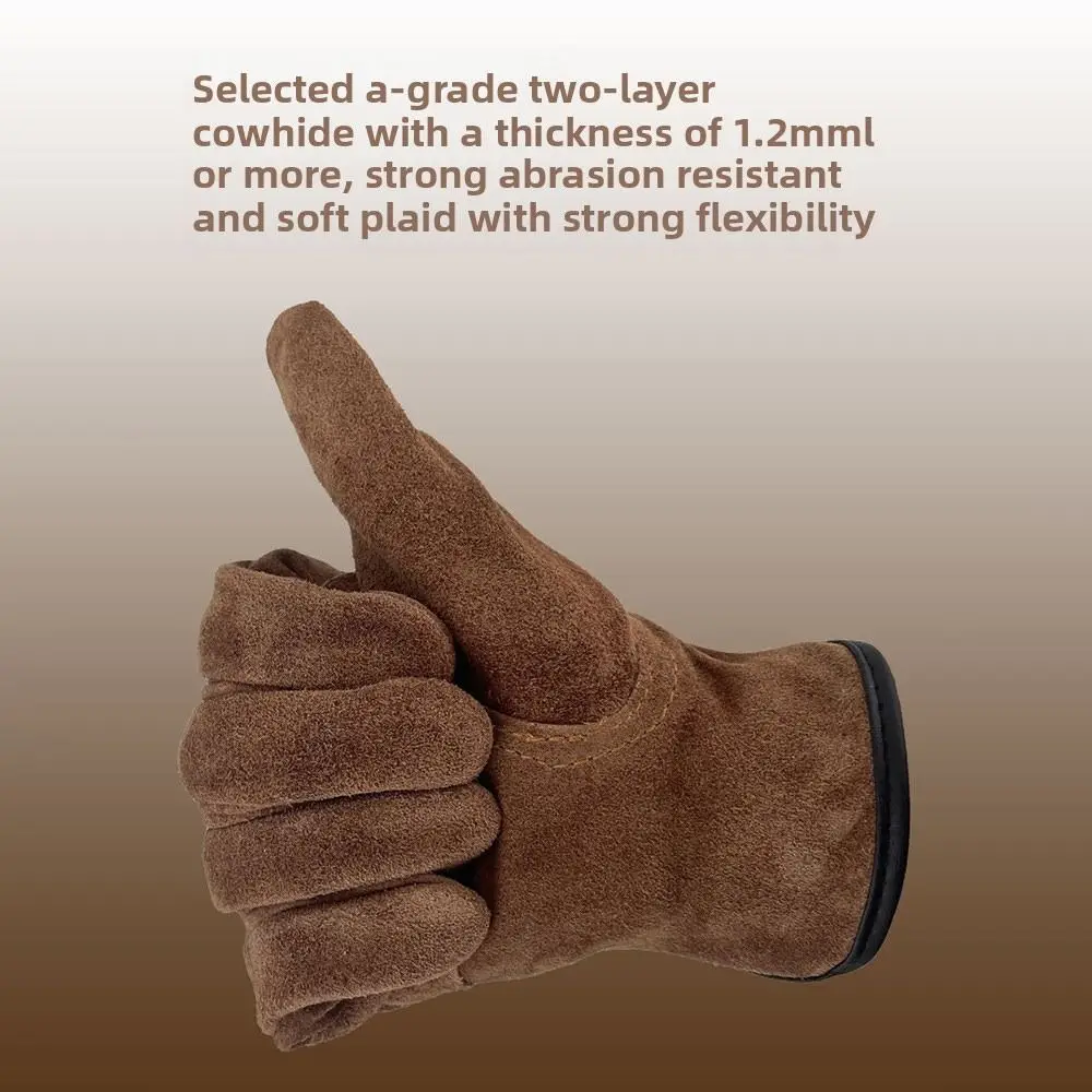 

Рабочие защитные перчатки из воловьей кожи, износостойкие, для обеспечения безопасности, термоизоляционные, от проколов, для обрезки