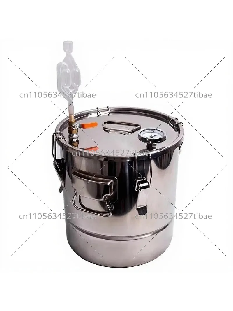 Fermentation Vessel Stainless Steel Food Grade Grain Fruit Brewing Container with Single Water Seal