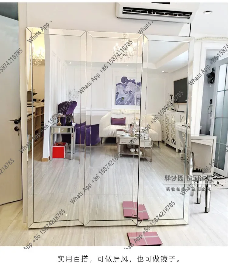 

X36 Fashion Mirror Screen, Entrance Porch Partition, Hotel Folding Screen, Can Be Customized