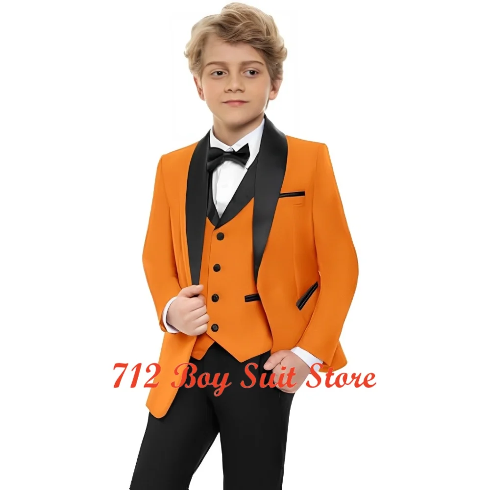 Boys Suit 3 Piece Set Wedding Tuxedo for Kids Shawl Collar Jacket Pants Formal Blazer Fashion Custom Clothes