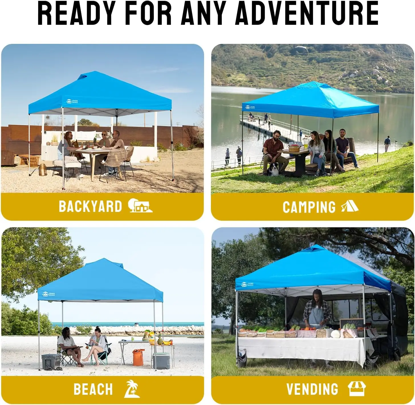 Coroa Shades 10x10 Pop Up Canopy - Tenda de praia com configuração de um impulso - Guarda-sol externo para eventos, festas
