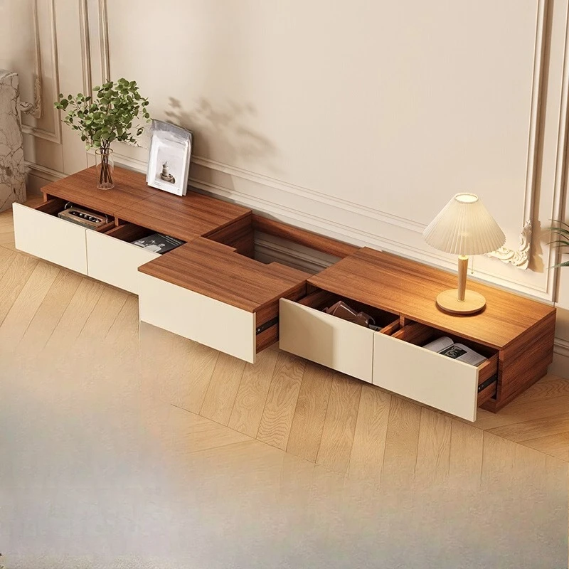 

Solid wood floor-to-ceiling TV cabinet, living room 2025 new medieval simple TV cabinet