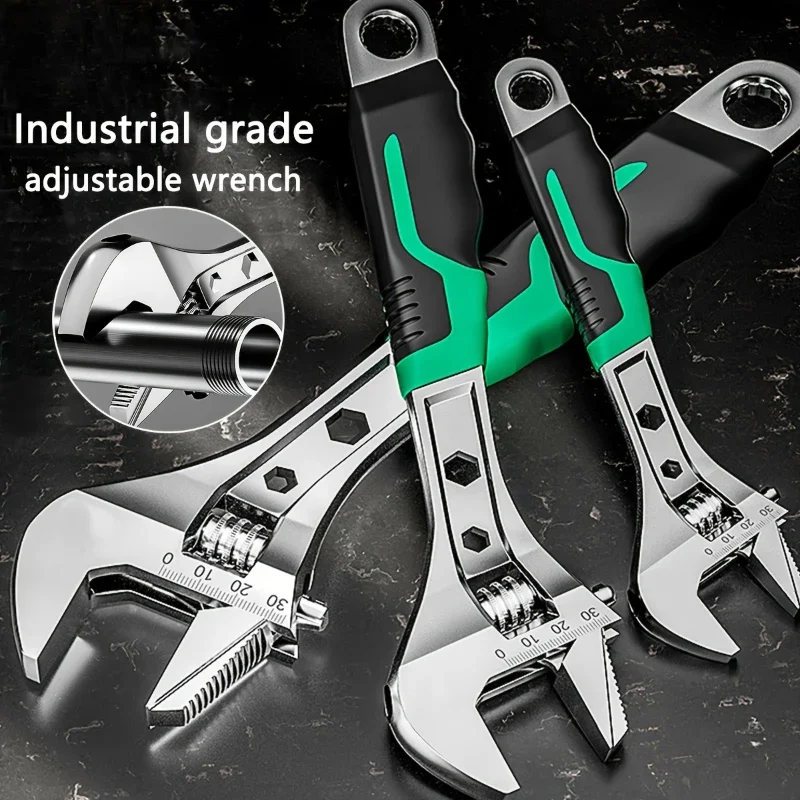 

8 inch 10 inch 12 inch Adjustable Wrench Small Spanner Wrenches Set for Greater Leverage Locking Adjustable Width Spanner Handle